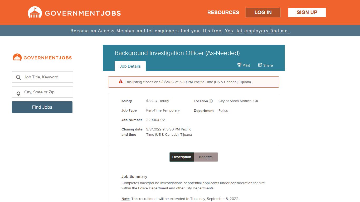 Background Investigation Officer (As-Needed) | Government Jobs