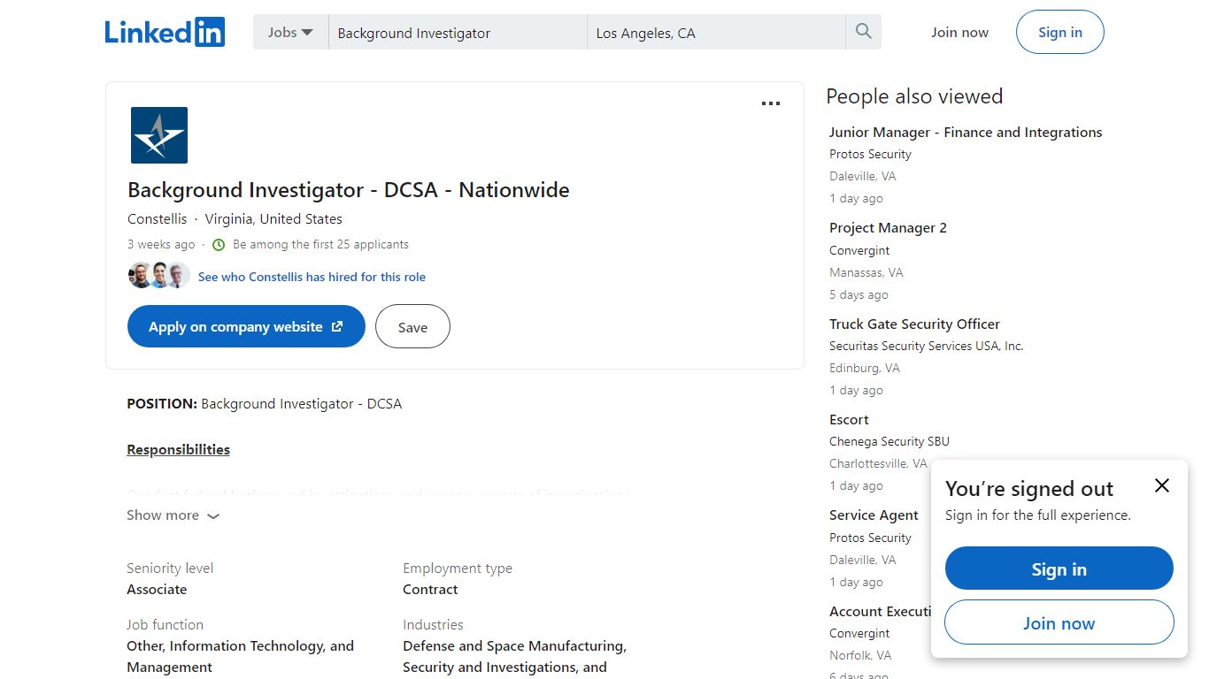 Constellis hiring Background Investigator - DCSA - Nationwide in ...